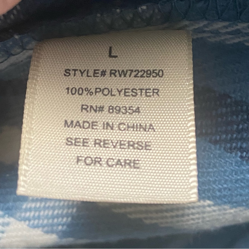 No Comment NY Blue & White Flannel Button Front Shacket - Picture 6 of 7